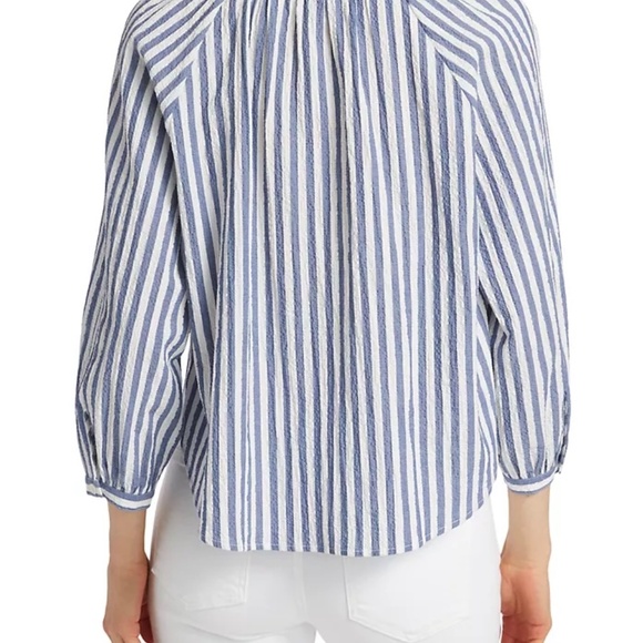 Veronica Beard Judith Striped Cotton Blouse - Picture 4 of 11